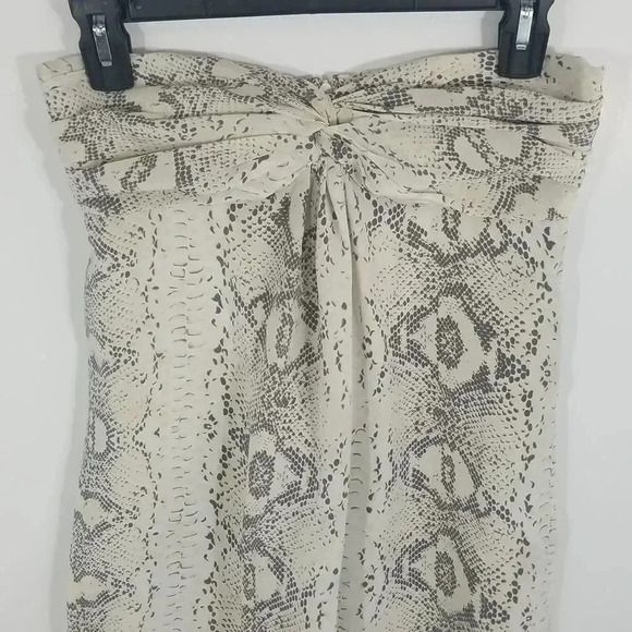 {Jay Godfrey} Cream and Grey Snake Print Strapless Dress - Picture 6 of 13